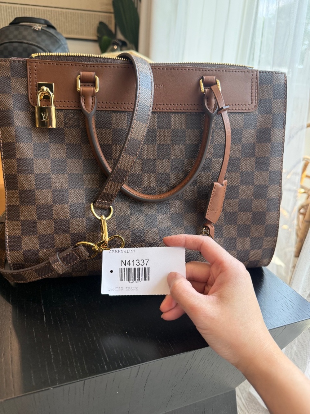 Louis Vuitton Greenwich Top Handle Bag Brown Leather